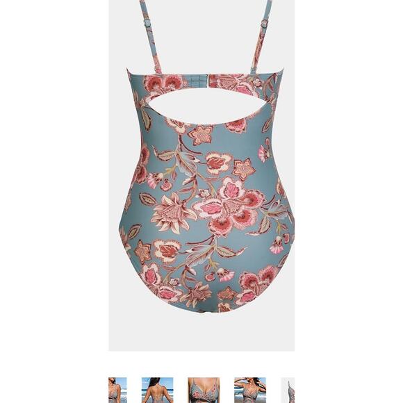 Cupshe Women's One Piece Swimsuit Tummy Control V Neck Bathing Suit Size Medium - Picture 5 of 16